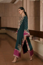 ETHNC Luxury Floral Embroidered Kaftan – Pure Viscose Raw Silk | Ready to Wear - TC-1802