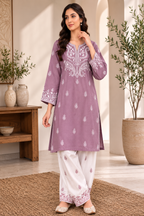 Premium Embroidered 2-Piece Cotton Suit with Farshi Shalwar - TC-1769
