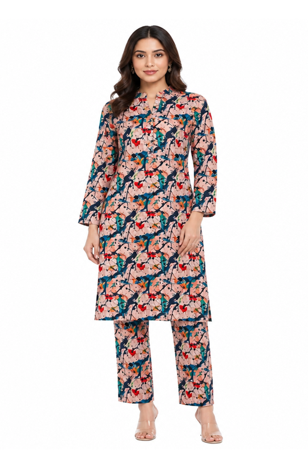 Premium Printed Pure AirJet Lawn 2 Piece Suit | Shirt & Trouser - TC-1673