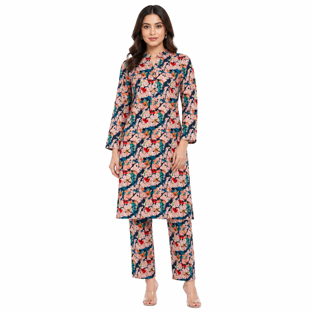 Premium Printed Pure AirJet Lawn 2 Piece Suit | Shirt & Trouser - TC-1673