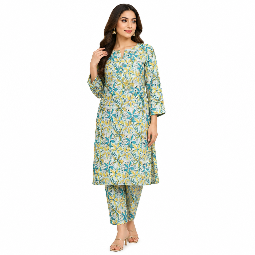 Premium Printed Pure AirJet Lawn 2 Piece Suit | Shirt & Trouser - TC-1674