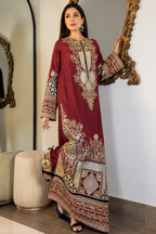 ETHNC Luxury Floral Embroidered Kaftan – Pure Viscose Raw Silk | Ready to Wear - TC-1763