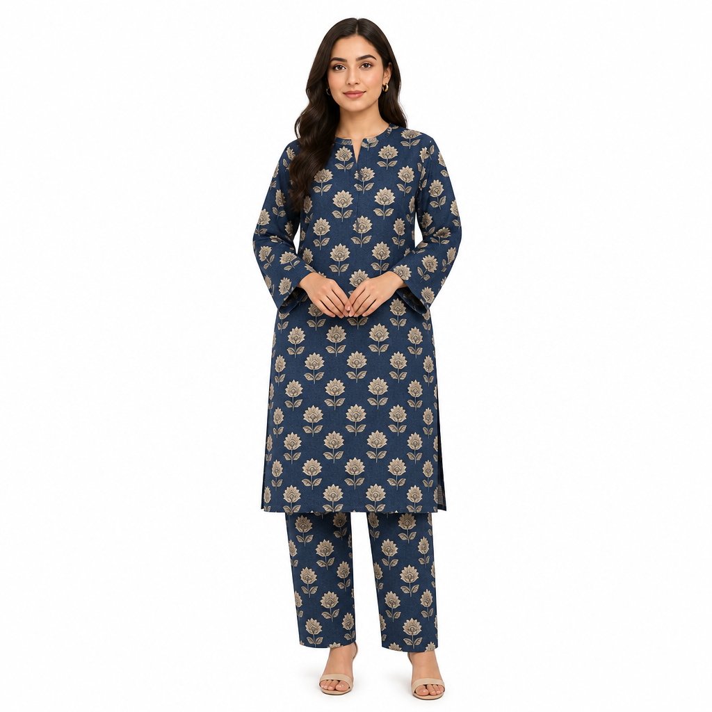 Premium Printed Pure AirJet Lawn 2 Piece Suit | Shirt & Trouser - TC-1676