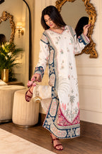 ETHNC Luxury Floral Embroidered Kaftan – Pure Viscose Raw Silk | Ready to Wear - TC-1814