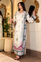 ETHNC Luxury Floral Embroidered Kaftan – Pure Viscose Raw Silk | Ready to Wear - TC-1814