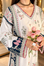 ETHNC Luxury Floral Embroidered Kaftan – Pure Viscose Raw Silk | Ready to Wear - TC-1814