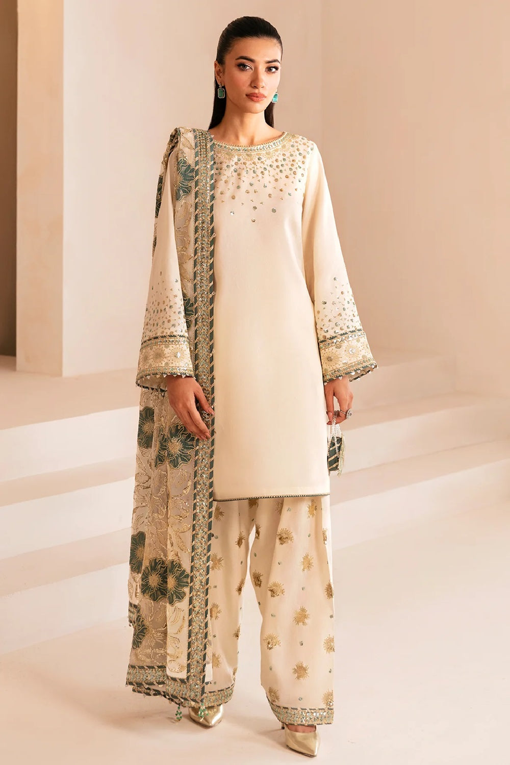 Jazmin Premium Embroidered Lawn Edition'25 - UR-7039 - TC-1148