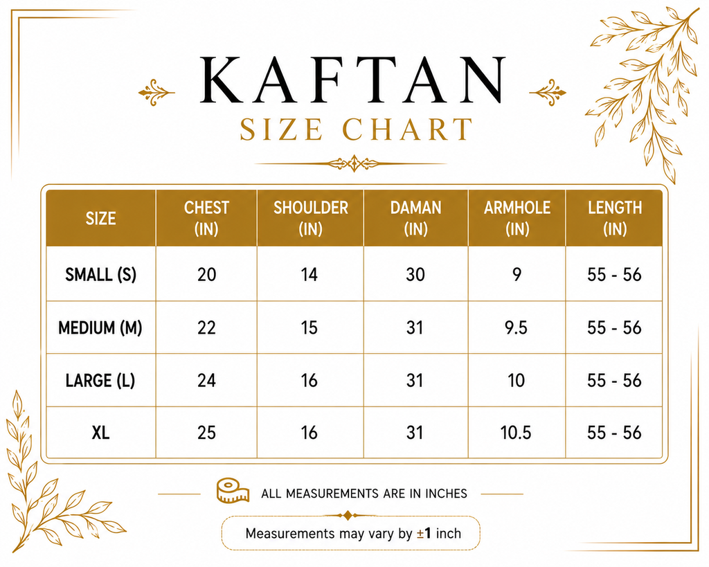 Luxury Floral Embroidered Kaftan – Pure Viscose Raw Silk | Ready to Wear - TC-1762