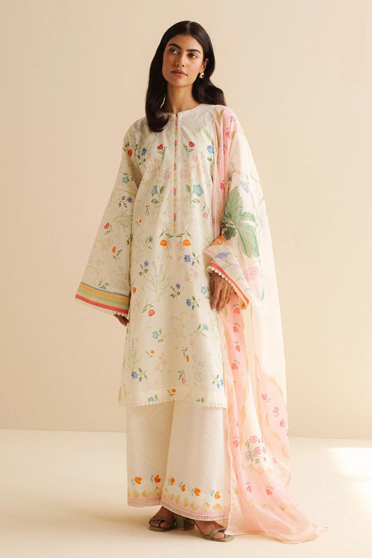Original Factory Leftover Coco by Zara Shahjahan Digital Print Lawn - Kaia-9B - TC-1299