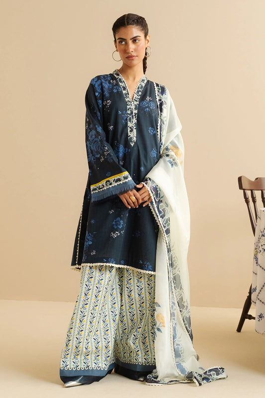 Original Factory Leftover Coco by Zara Shahjahan Digital Print Lawn - Leya-1B - TC-1315
