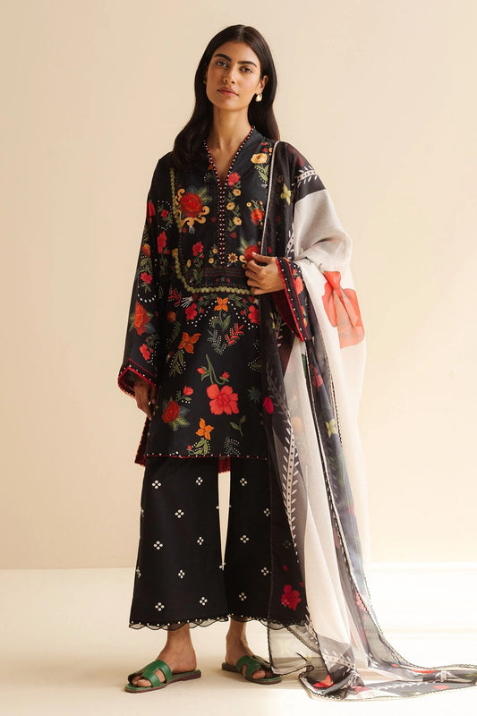 Original Factory Leftover Coco by Zara Shahjahan Digital Print Lawn - Nyra-5A - TC-1306