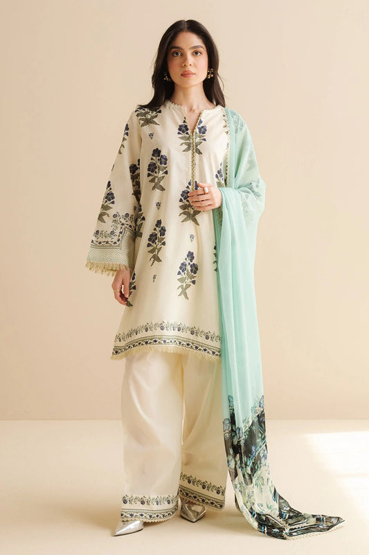 Original Factory Leftover Coco by Zara Shahjahan Digital Print Lawn - Raya-2B - TC-1313