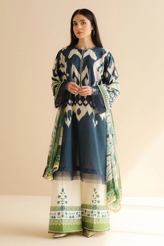 Original Factory Leftover Coco by Zara Shahjahan Digital Print Lawn - Sila-6B - TC-1305