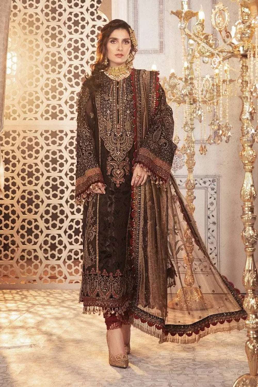 Maria B Embroidered Lawn Collection Design 1 Black - TC-619