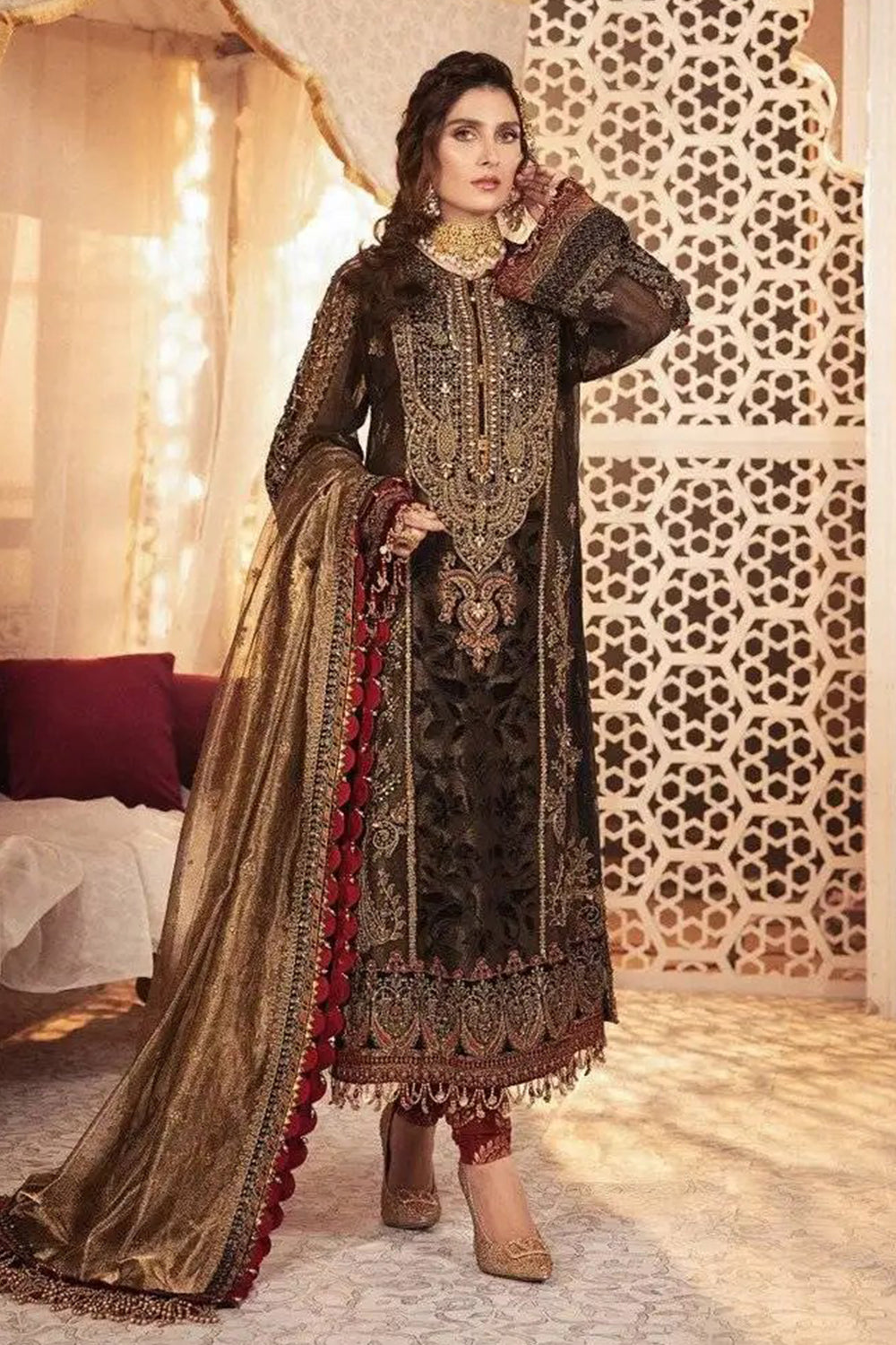 Maria B Embroidered Lawn Collection Design 1 Black - TC-619