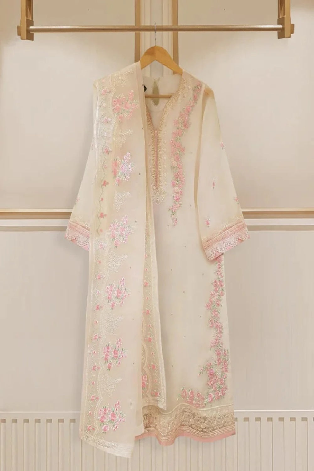 Agha Noor (Stitched) 2Pc 100% Bamber Pure Chiffon Heavily Embroidered - TC-1185