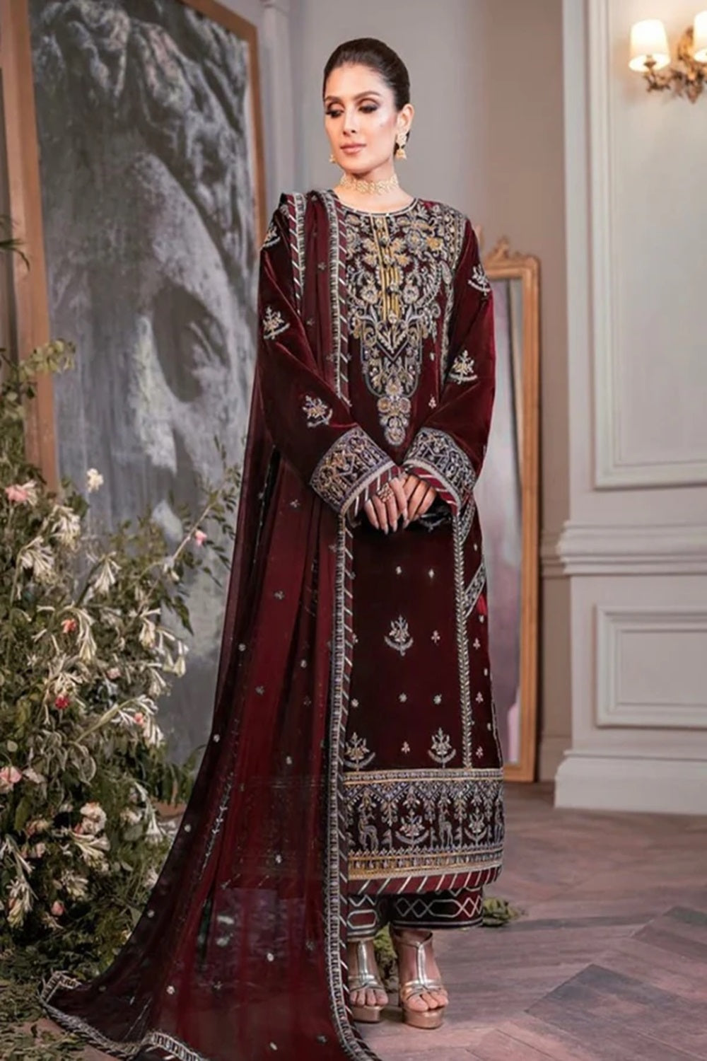 Asim Jofa - The Ayeza Edit - AJAM-08 - (Micro 9000 Velvet) (2 Colors) - TC-273