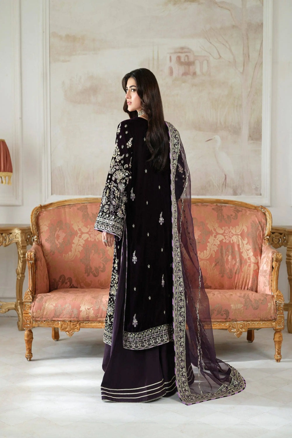 Aneelas Luxury Velvet Embroidered Formal - VT-01 - TC-1438