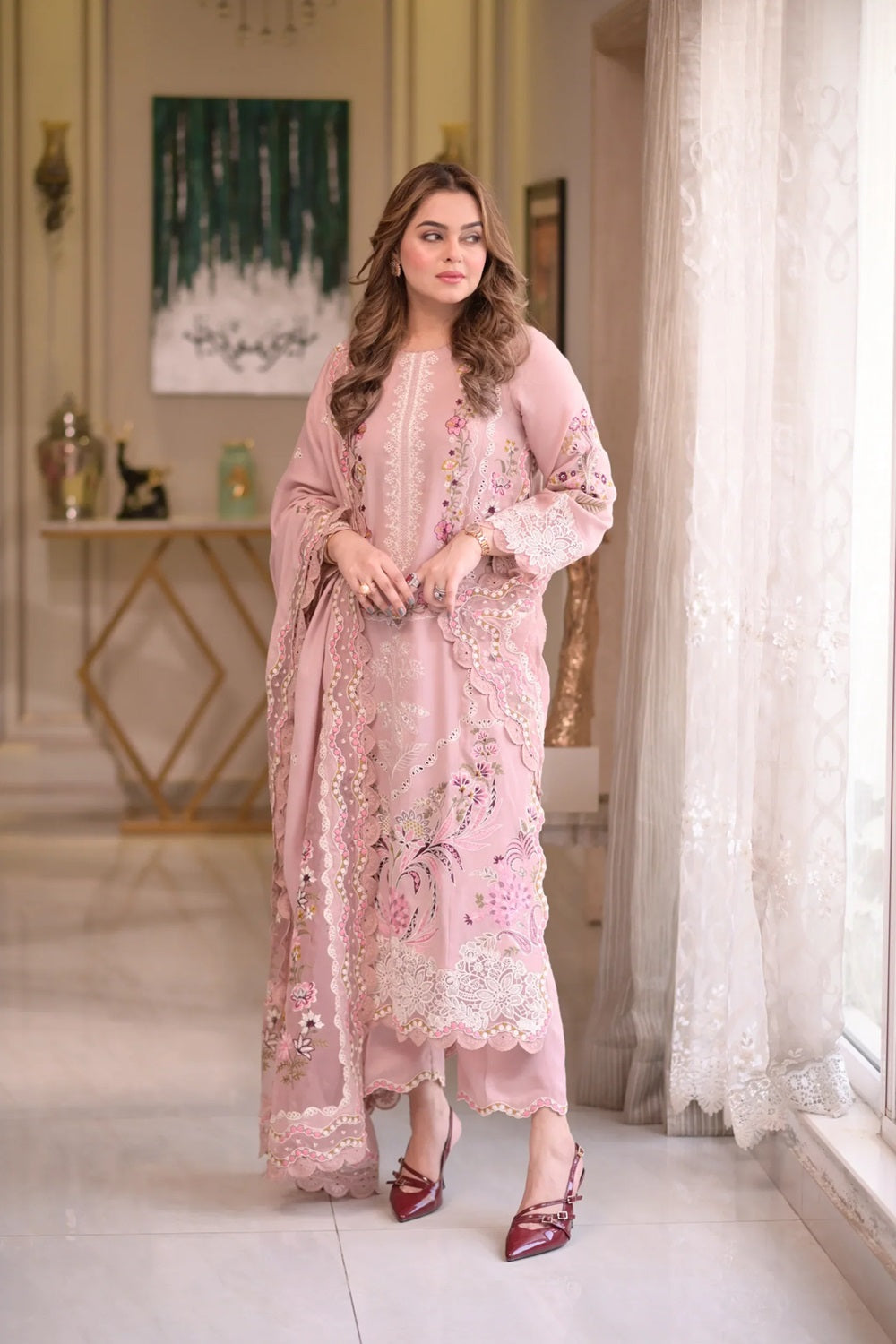 Aneelas – WLUX-10-A Luxury Chikankari Lawn Edition  – TC-1488