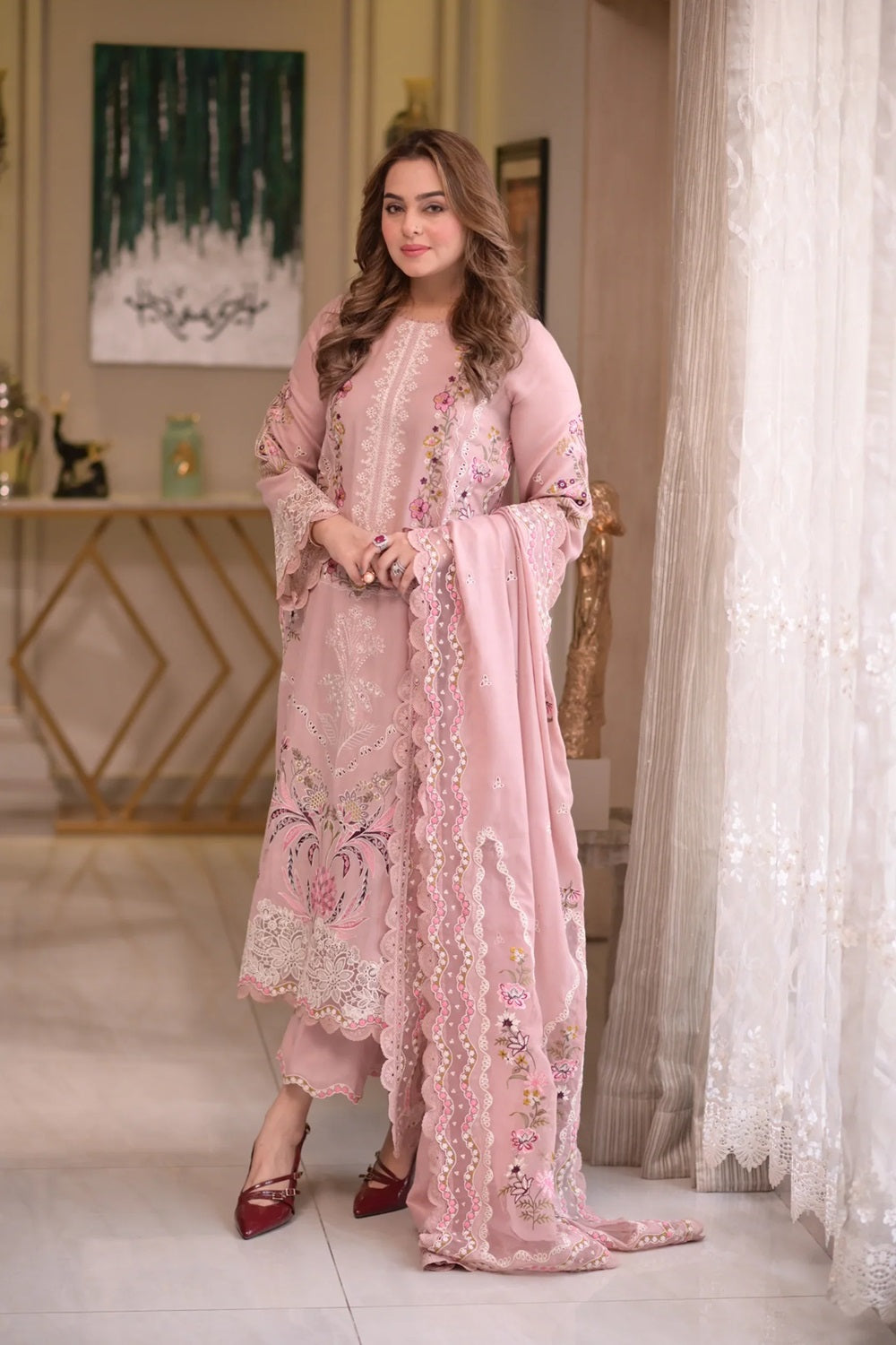 Aneelas – WLUX-10-A Luxury Chikankari Lawn Edition  – TC-1488