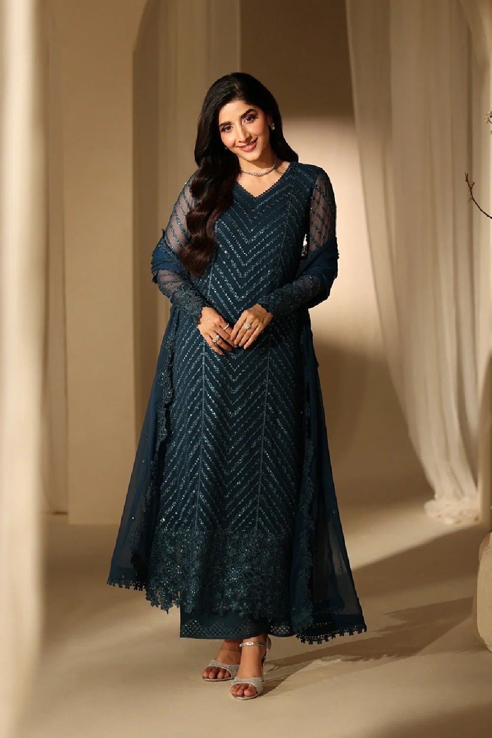 Azure Euphoria LUXE Luxury Embroidered Chiffon Edit'26 - TC-1637