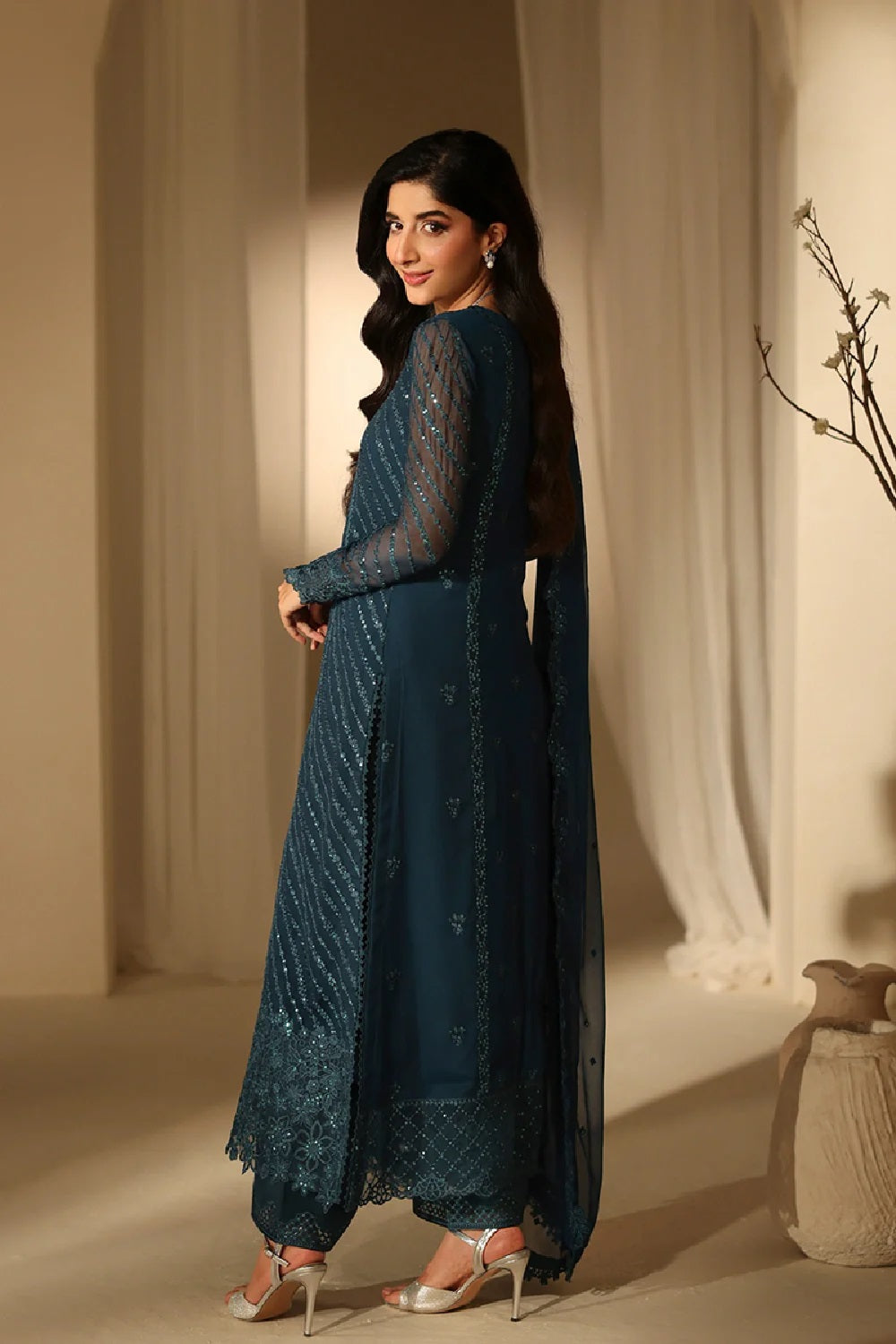 Azure Euphoria LUXE Luxury Embroidered Chiffon Edit'26 - TC-1637