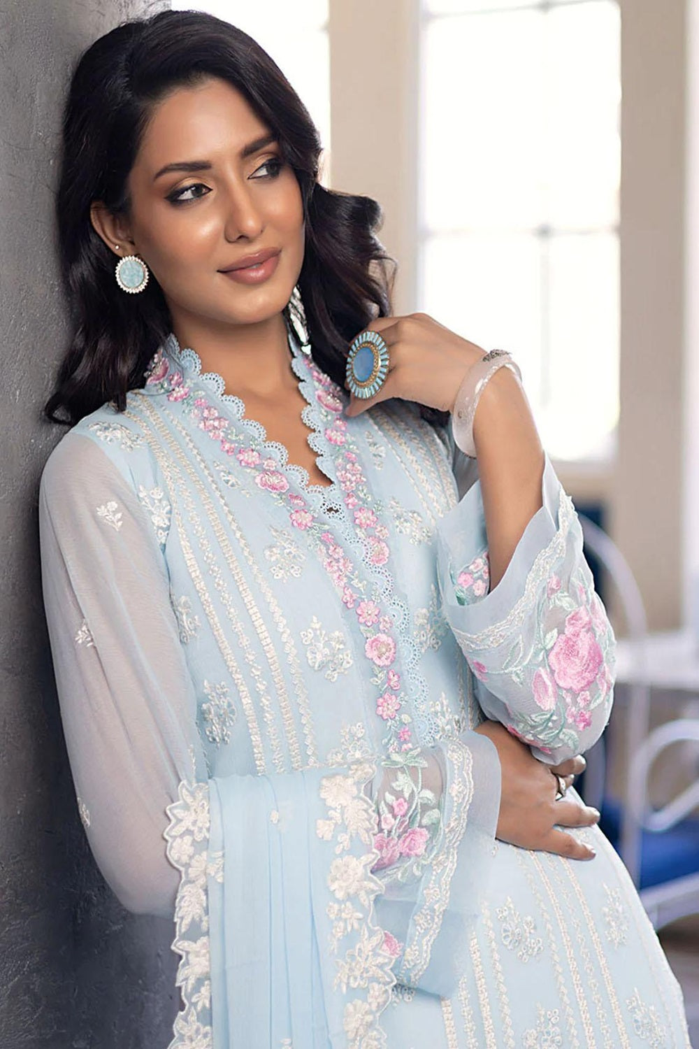 Azure | Ensembles Embroidered Formals | Sky Bloom | TC-1069