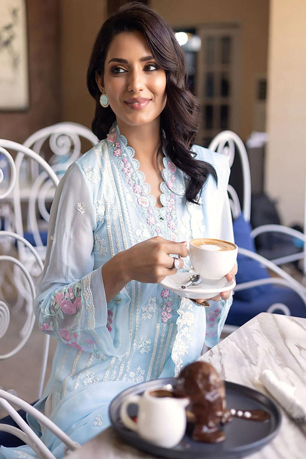Azure | Ensembles Embroidered Formals | Sky Bloom | TC-1069