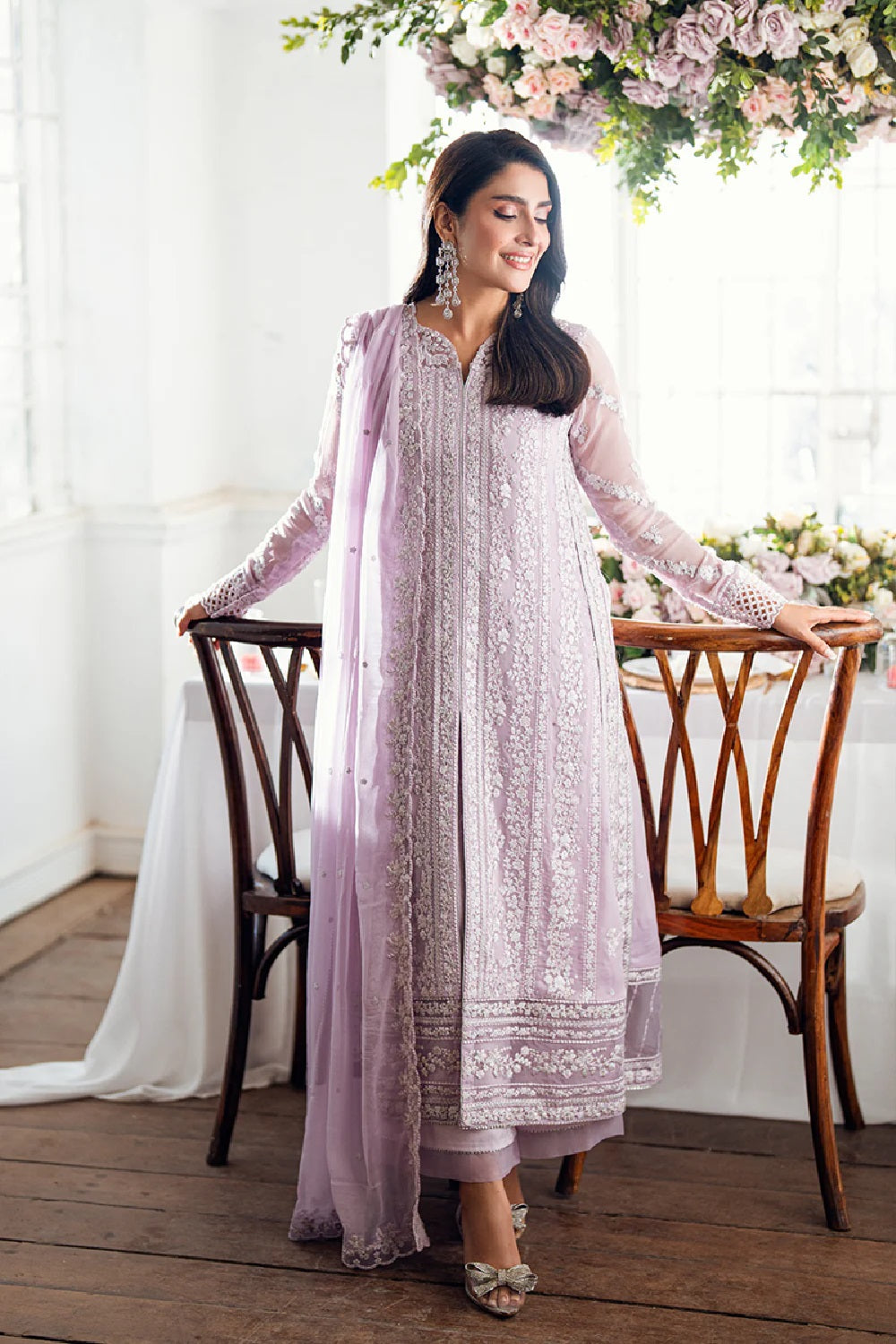 Azure Twilight Lavender Ensembles Embroidered Formals - TC-1452