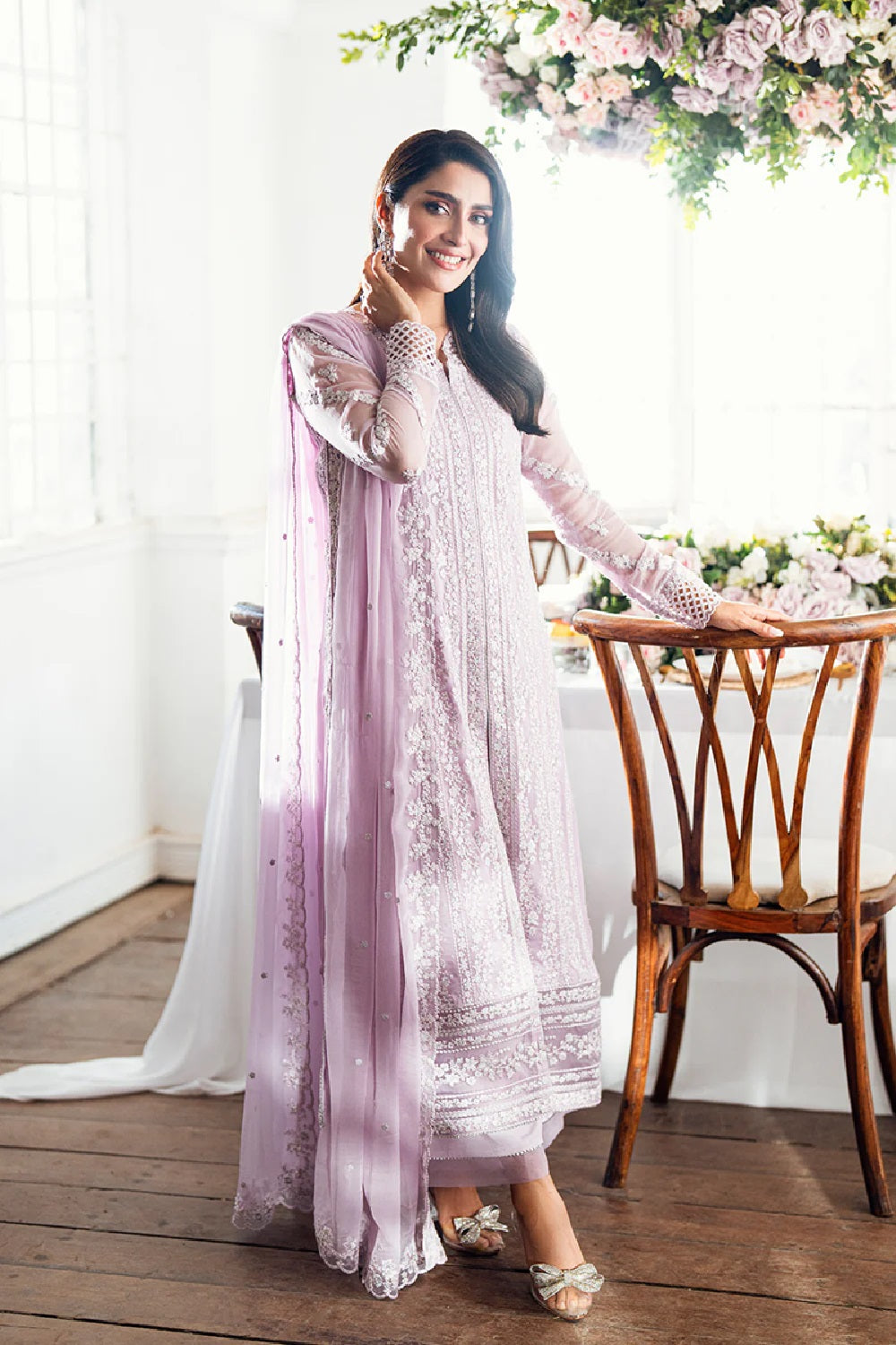 Azure Twilight Lavender Ensembles Embroidered Formals - TC-1452