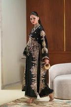 ETHNC Luxury Floral Embroidered Kaftan – Pure Viscose Raw Silk | Ready to Wear - TC-1803