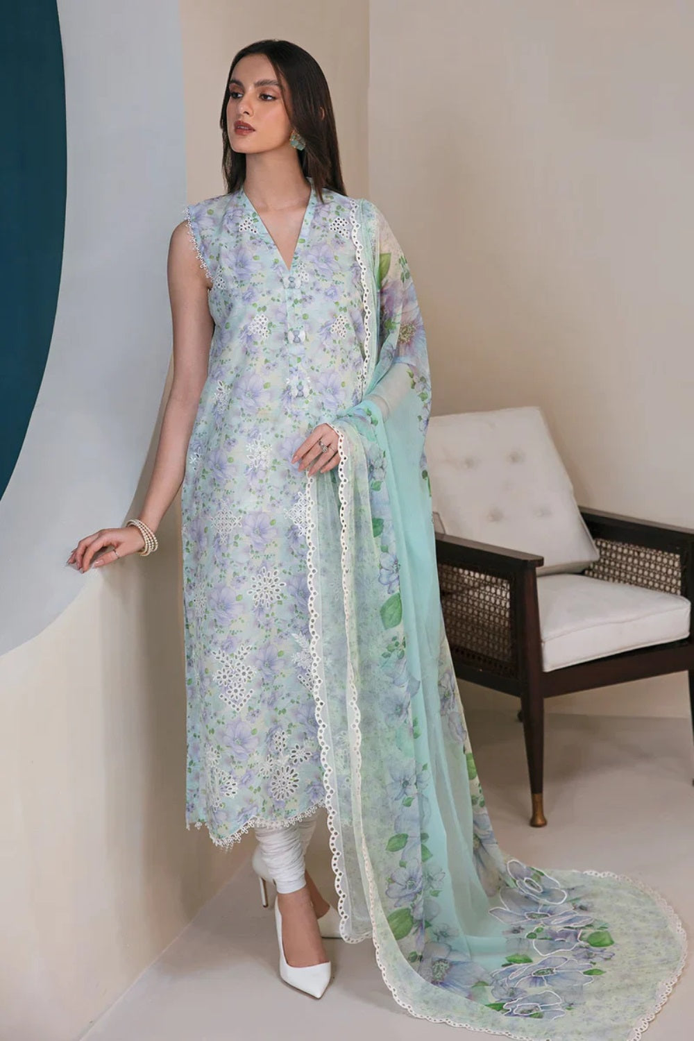 BAROQUE EMBROIDERED LAWN UF-357 - TC-758