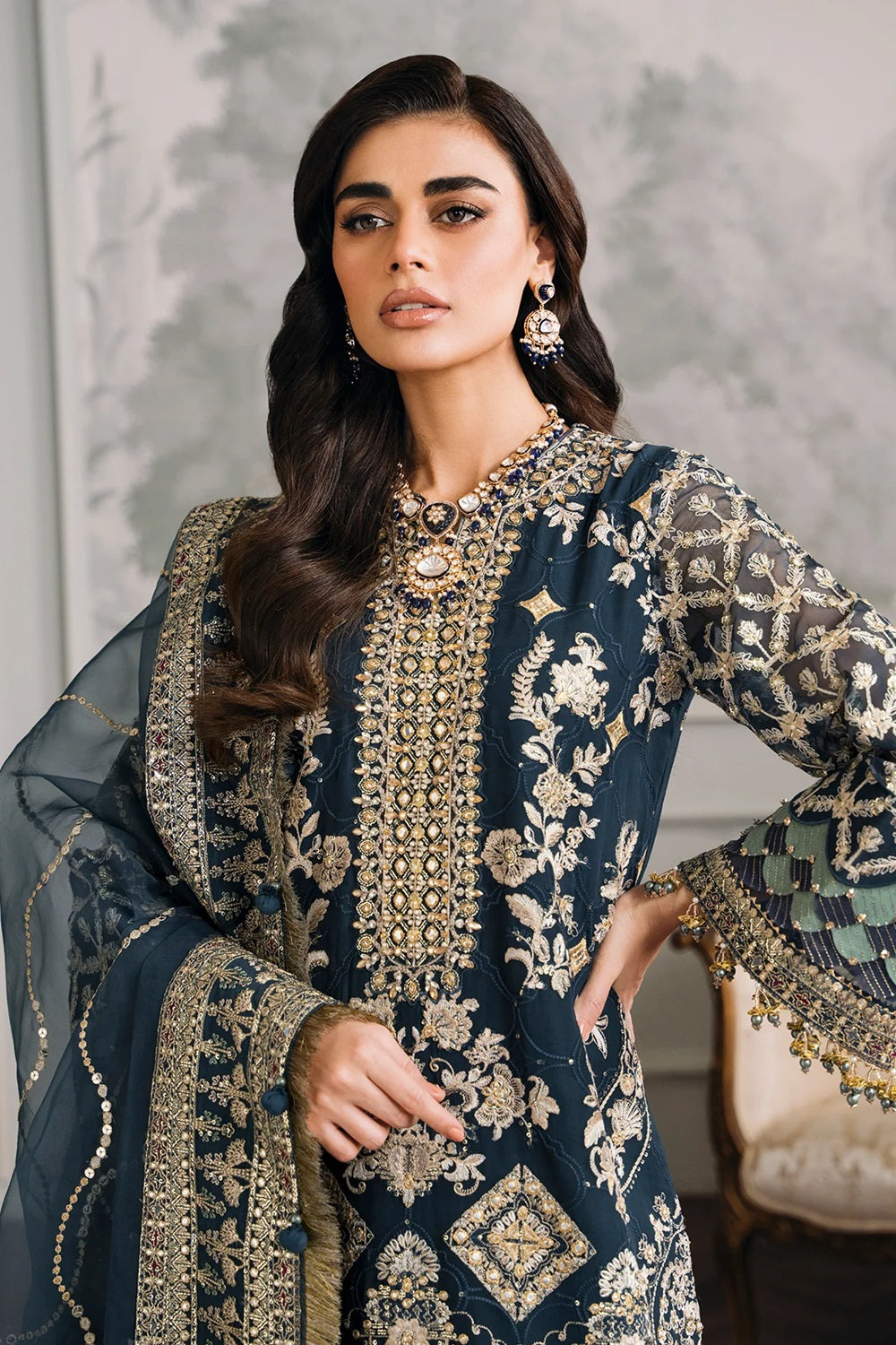 BAROQUE - CHANTELLE EMBROIDERED CHIFFON COLLECTION'24 - CH12-01 - TC-822