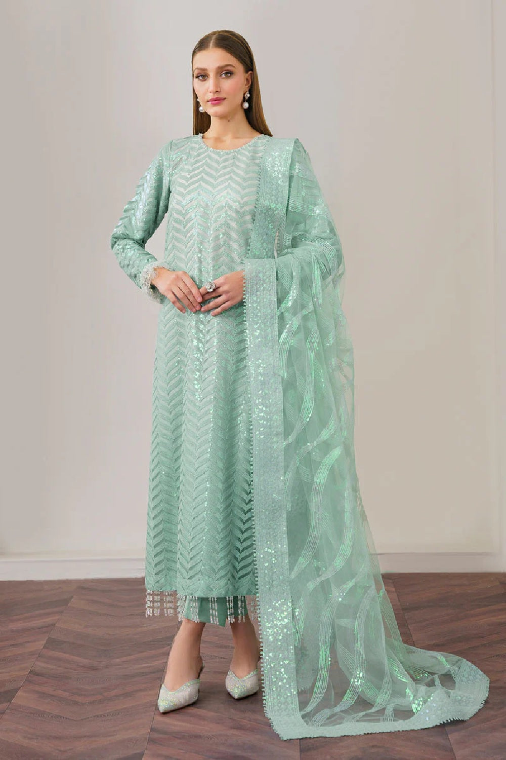 Baroque Exclusive Formal Embroidered Net UF-517 - TC-1416