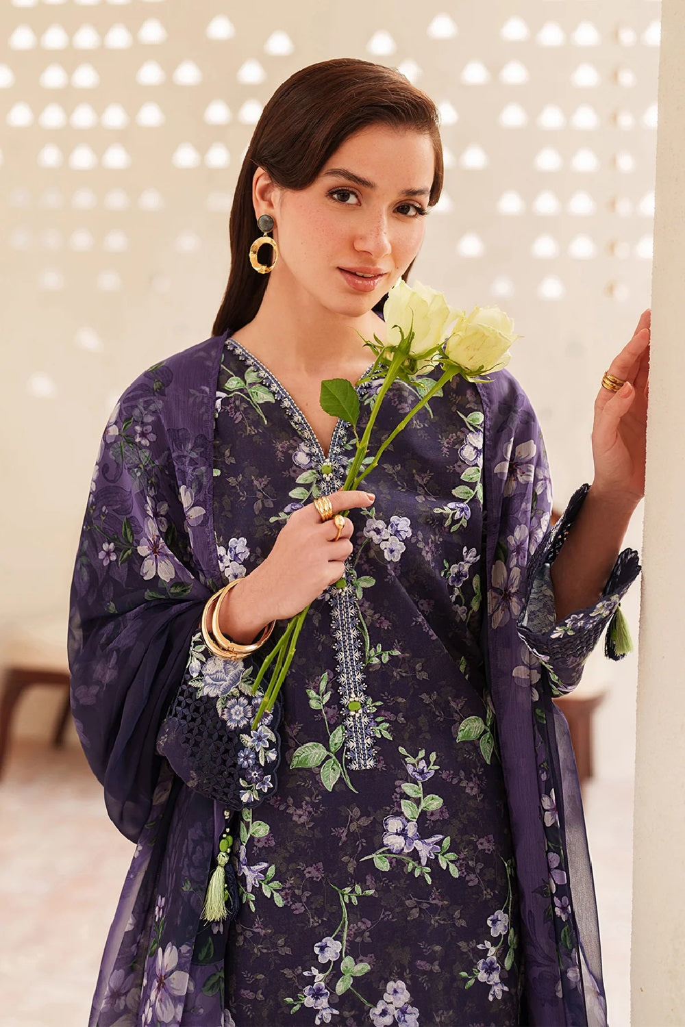 Baroque Printed Embroidered Lawn SF-4405 - TC-1583