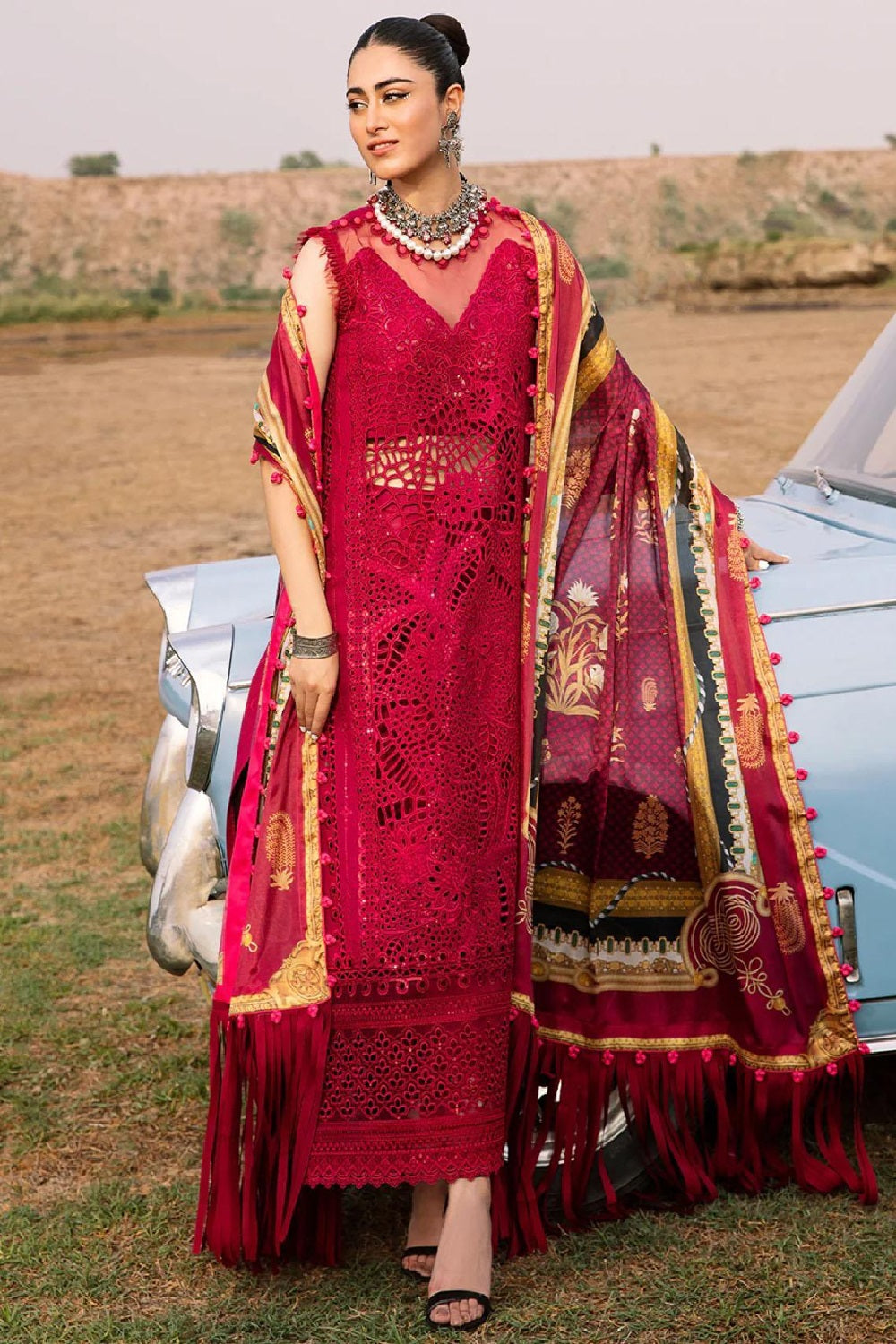 Mem Saab By Bin Ilyas Luxury Embroidered Lawn Edition'25 714-A - TC-1130