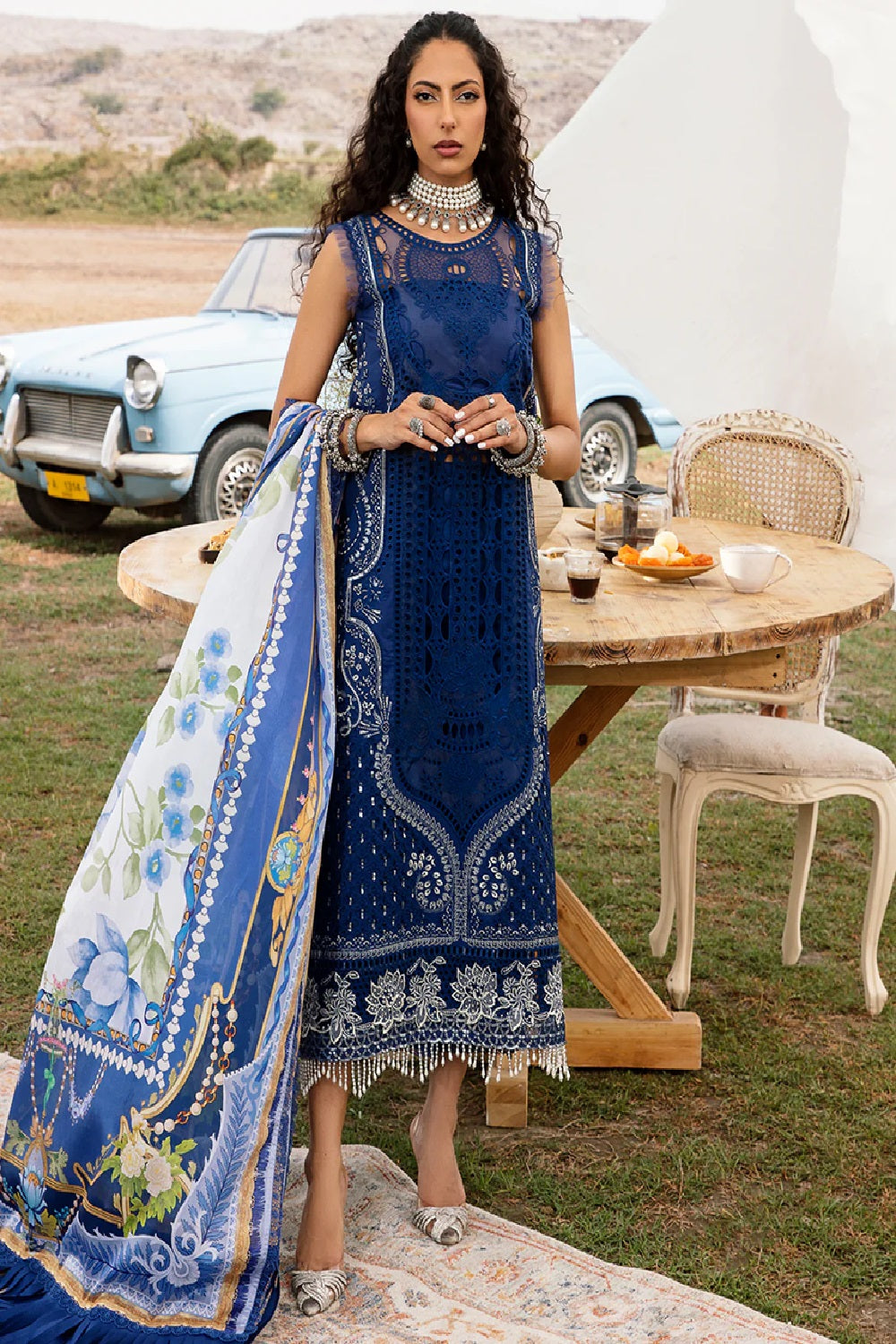 Mem Saab By Bin Ilyas Luxury Embroidered Lawn Edition'25 714-B - TC-1146