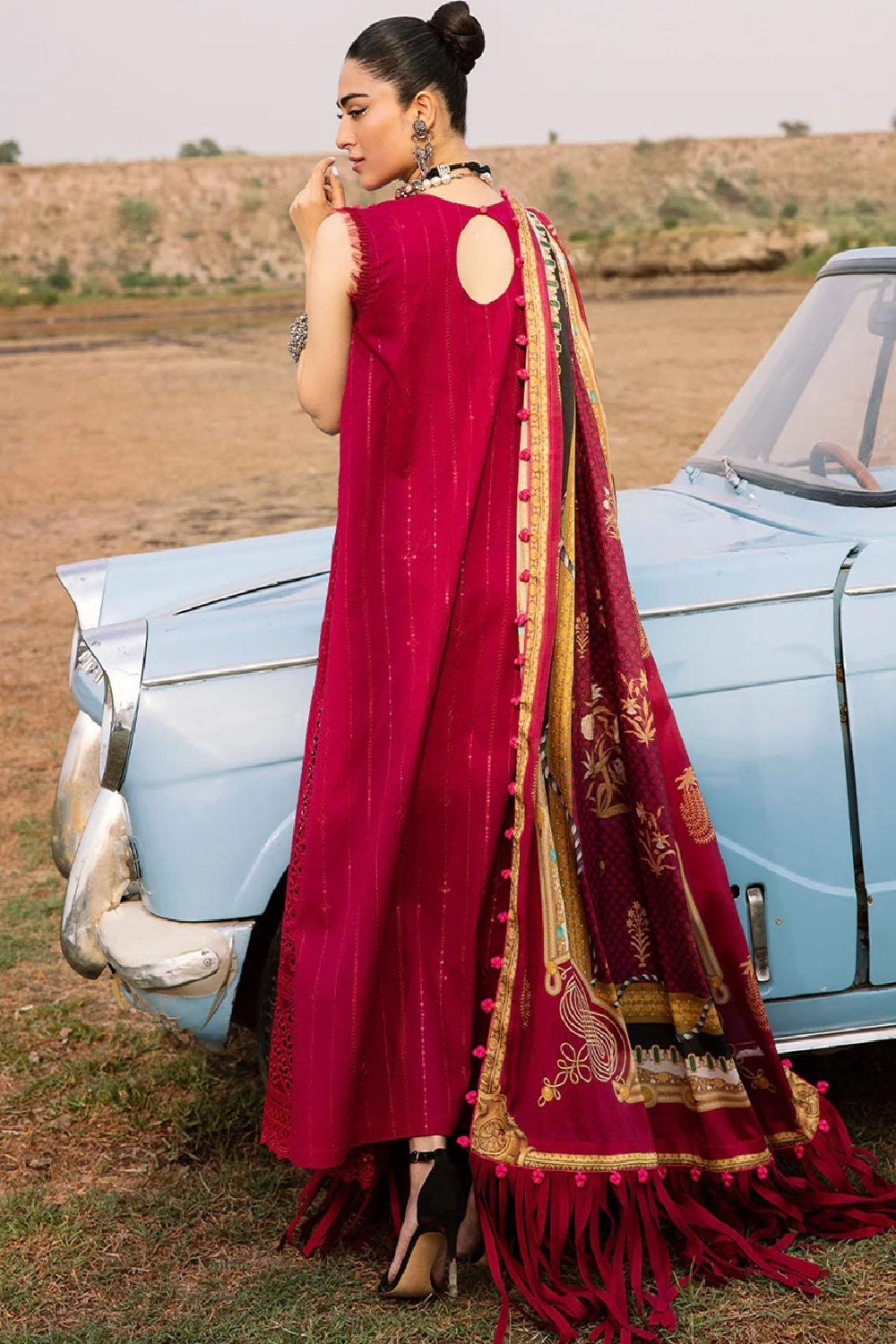 Mem Saab By Bin Ilyas Luxury Embroidered Lawn Edition'25 714-A - TC-1130