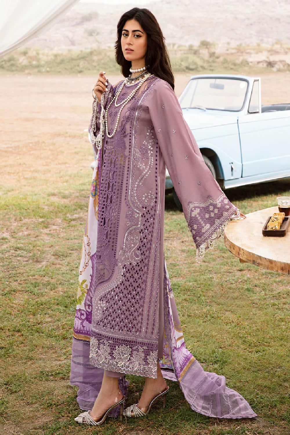 Mem Saab By Bin Ilyas Luxury Embroidered Lawn Edition'25 714-A - TC-1147