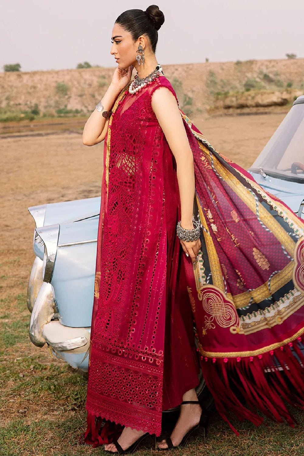 Mem Saab By Bin Ilyas Luxury Embroidered Lawn Edition'25 714-A - TC-1130