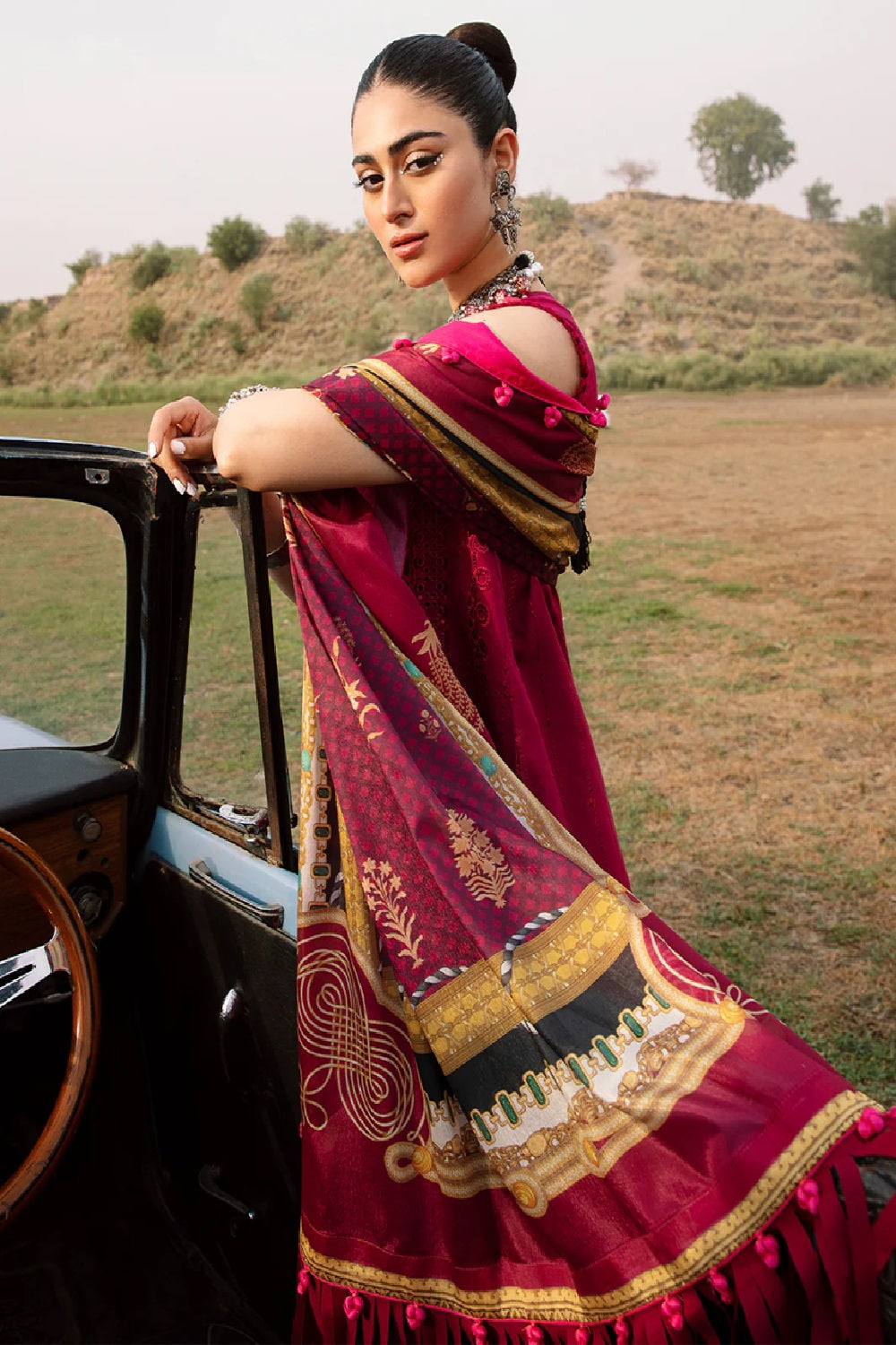 Mem Saab By Bin Ilyas Luxury Embroidered Lawn Edition'25 714-A - TC-1130