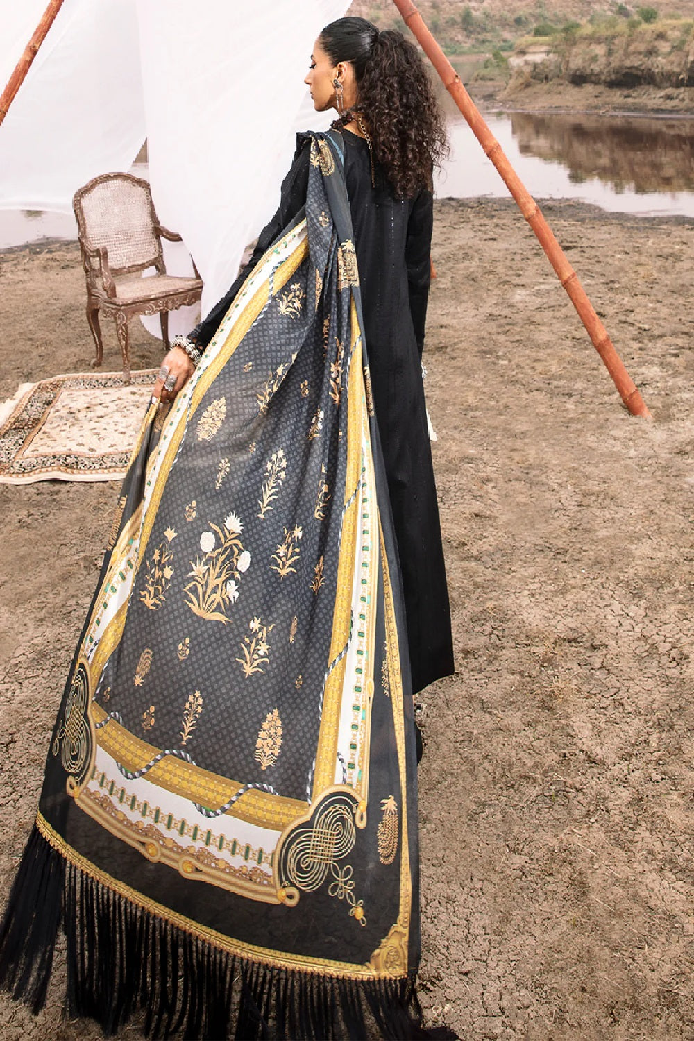 Mem Saab By Bin Ilyas Luxury Embroidered Lawn Edition'25 714-B - TC-1131