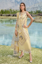 Crimson X Saira Shakira Luxury Lawn A French Brunch - Sunflower Yellow D2 A - TC-1026