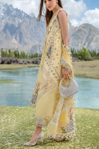 Crimson X Saira Shakira Luxury Lawn A French Brunch - Sunflower Yellow D2 A - TC-1026