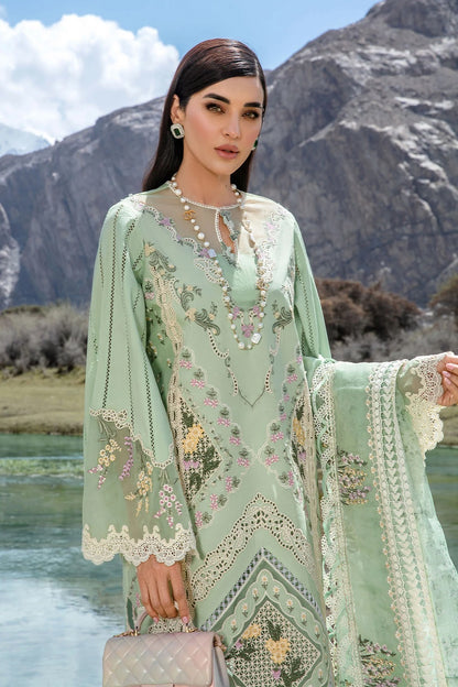 Crimson X Saira Shakira Luxury Lawn 2024 - A French Brunch - Sage D2 B - TC-1027