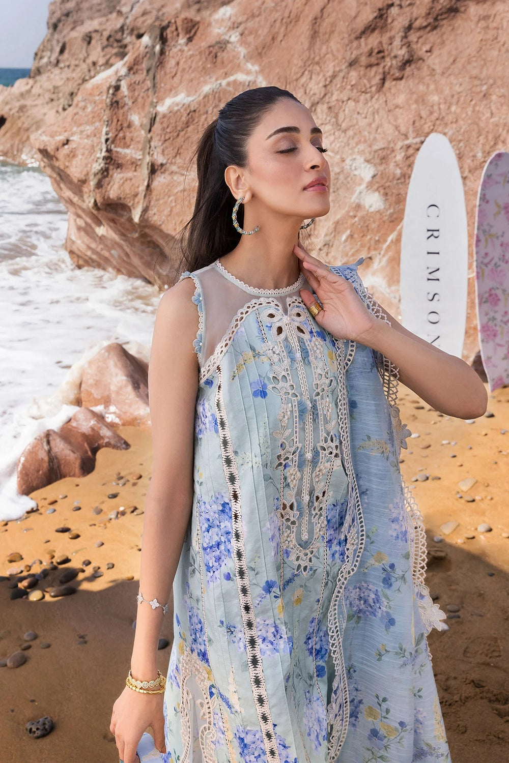 FLOW BY CRIMSON Chikankari Lawn'25 Who'S That Girl - D3 B - TC-1295
