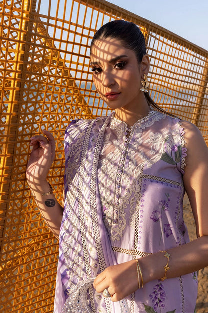 FLOW BY CRIMSON Chikankari Lawn'25 A Girl In The Garden - D7 A - TC-1347