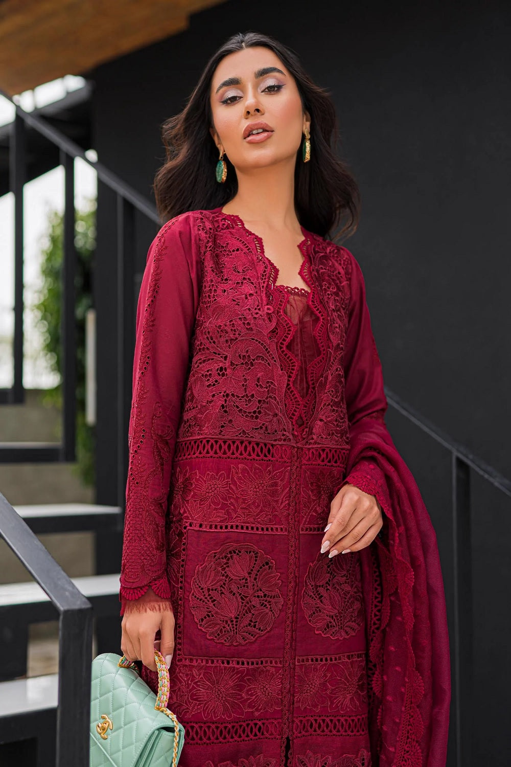 Saira Shakira Summer Luxury Pret' 23 Rouge - Chikankari Lawn - TC-632