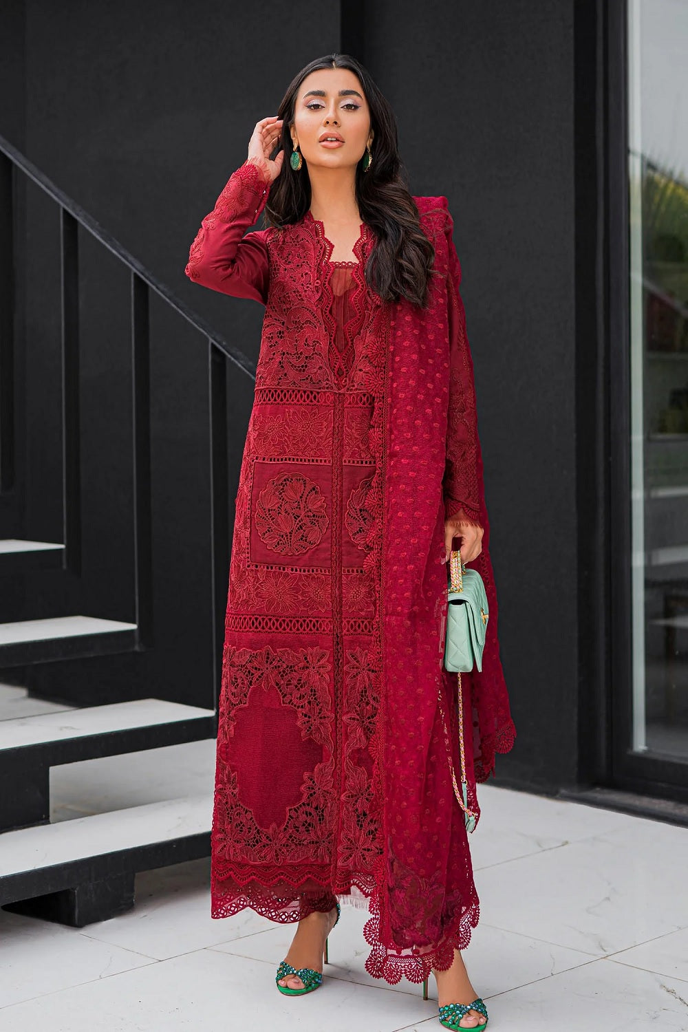 Saira Shakira Summer Luxury Pret' 23 Rouge - Chikankari Lawn - TC-632