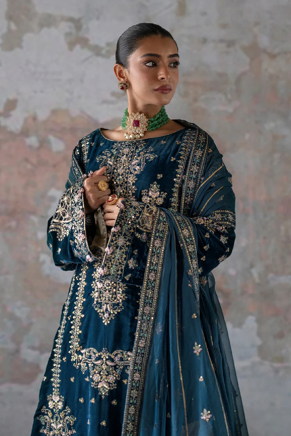 Emaan Adeel Saanjh Luxury Velvet Collection'24 Meher - TC-1044